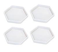 4 Confezione Esagono Silicone Sottobicchiere Stampi Resina Trasparente Epoxy
