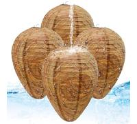 4 confezioni di nido di vespe finte, materiale impermeabile, da appendere, deterrente contro vespe (marrone)