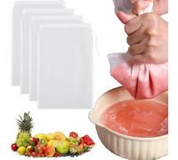 4 confezioni di sacchetti per latte di noci riutilizzabili a maglia fine per spremere, sacchetti per noci, filtro per alimenti, sacchetti per il formaggio, per il passaggio di succo, caffè, yogurt, tè