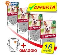 4 CONFEZIONI (+M) - Advantix Bayer 4 pipette per Cani da 0 fino a 4 kg / 0-4 kg