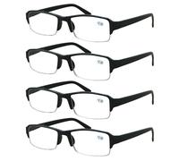 4 Confezioni Uomo Unisex Rettangolare Mezza Telaio Lettura Occhiali Molla Hinge