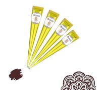 4 coni di henné FADEDA | 4 x 25 g pasta naturale | marrone naturale | 100% vegetale | pronto all'uso e senza PPD