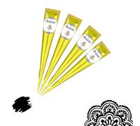 4 coni di henné FADEDA | 4 x 25 g pasta naturale | nero | 100% vegetale | pronto all'uso e senza PPD