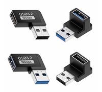 4 connettori angolari USB a 90 gradi USB 3.2 adattatore angolare maschio a femmina, angolo laterale e angolo retto, adattatore per trasferimento dati, trasmissione dati veloce da 10 Gbps e ricarica