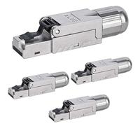 4 connettori di rete CAT 7 Cat6a RJ45, senza attrezzi LSA per cavi LAN rigidi Ethernet, spina Cat 7, 10 Gbps 600 MHz, schermato