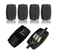 4 connettori elettrici, scatola di giunzione elettrica a 3 terminali, connettore per cavo di cablaggio superficiale 13 A, 250 V, per illuminazione esterna, casa (nero)