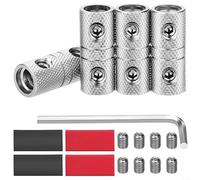 4 connettori in ottone nichelato calibro 0 con tubo termorestringente a doppia parete per accoppiamento del cavo della batteria in installazioni marine, camion, camper e solari