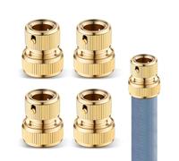 4 connettori per tubi in ottone da 3/4 pollici (19 mm) - Attacco rapido per tubo da giardino, rubinetto e pompe | Raccordo per tubo in ottone, antiruggine, ermetico e senza attrezzi
