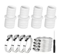 4 connettori per tubi per piscina da 32 a 38 mm, con 8 fascette stringitubo, connettore per tubi per piscina, adattatore per tubo per piscina, set di adattatori per tubo per piscina e piscina