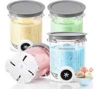 4 Contenitore per Pinte Compatibile con Ninja Creami Swirl NC700 NC701EU | 480 ML Contenitore Creami per Macchina da Gelato Compatibile con Ninja Creami, Lavabili in Lavastoviglie e Senza BPA