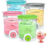 4 contenitori per macchina Ninja Swirl by CREAMi, gelato e gelato, 480 ml, contenitore per ghiaccio per NC701EU, accessori per Ninja Creami senza BPA, lavabile in lavastoviglie (4)