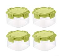 4 contenitori trasparenti per alimenti da 55 ml, con coperchio a prova di perdite, con chiusura a clip, per snack, preparazione e uso dei pasti (verde)