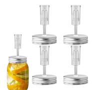 4 Coperchi Per Fermentatore, Gorgogliatore Fermentazione, Coperchi Per Barattolo Fermentazione Masons Jar Fermentation Lids 70mm (barattoli Non Inclusi)