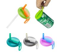4 coperchi per lattine con cannucce, tappi in silicone per bevande - tappo per lattine di bevande - tappi in silicone per limonata, birra, bevande, succhi di frutta, soda, cola