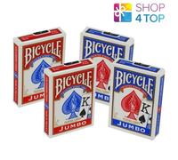 4 Coperte Bicycle Rider Back Jumbo Index Carte Gioco 2 Rosso 2 Blu Uspcc Nuovo