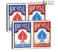 4 Coperte Bicycle Rider Back Standard Index Carte da Gioco 2 Rosso 2 Blu Nuovo