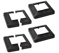 4 coperture per base per pali da 10,2 x 10,2 cm, in plastica a spacco in vinile, copertura quadrata nera per ringhiera per scale, corrimano, recinzione