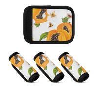 4 coperture per maniglie dei bagagli, morbide, robuste e morbide, con frutto di papaia dolce, per viaggi, dolce Pawpaw frutta bianca, 1 sizex4