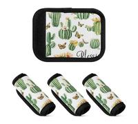 4 coperture per maniglie dei bagagli retrò con cactus bianco benedizione morbida robusta copertura per maniglia per bagagli per borsa della spesa, Retro Cactus bianco benedizione, 1 sizex4