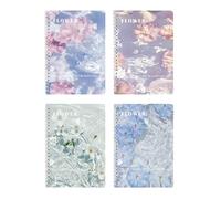 4 copie: la pagina interna della bobina è ispessita e facile da strappare. Cancelleria per i compiti di classe di questo studente -A5 Coil Book/specchio è pieno di fiori.