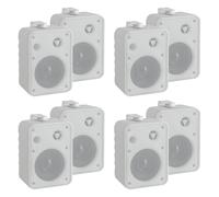 4 Coppia Casse Acustiche Diffusore Scaffale 2-Vie Passiv HiFi Amplificate Bianca