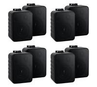 4 Coppia Casse Acustiche Diffusore Scaffale 2-Vie Passiv HiFi Amplificate Nero