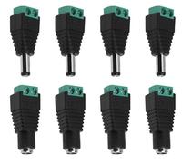4 Coppie Connettori Elettrici DC Maschio e Femmina, Connettori Striscia LED per Sistemi a 12V, Ideali per Telecamere CCTV, DVR e Connettore Striscia LED, Spinotti Elettrici 12V di Alta Qualità
