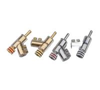 4 coppie di connettori a banana in rame placcati in oro rodiato con morsetto di cristallo bloccabile, adattatore for cavo 'altoparlante(2 Rhodium 2 Gold)