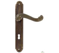 4 COPPIE MANIGLIA PER PORTE INTERNE OTTONE BRONZATO BAROCCO Q. 8/90 ANTICHIZZATA