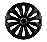 4 COPRICERCHI AUTO UNIVERSALI 15" FOUR RR TREND NERO CROMATO in ABS CERCHIONI