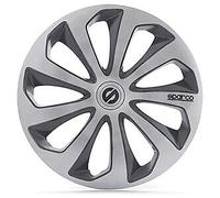 4 COPRICERCHI COPRIRUOTE SPARCO 13'' SICILIA ARGENTO/ROSSO OFFERTISSIMA