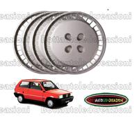 4 Copricerchi Fiat Panda 141 Copri Coppe Ruota Borchie 13" Pollici Grigi