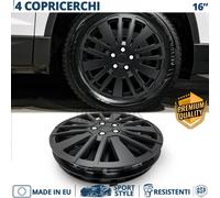 4 Copricerchi per Opel Astra H 16'' Pollici Coppette Nere 15 Razze MADE in EU
