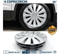 4 Copricerchi per Opel Astra J 16'' Pollici Coppette 12 Razze Silver MADE EU