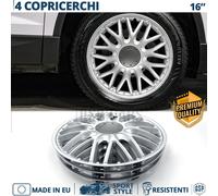 4 Copricerchi per Opel Astra K 16'' Coppette Silver 10 Razze a Y MADE in EU