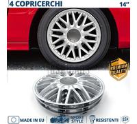 4 Copricerchi per Opel Omega A 14'' Coppette Silver 10 Razze a Y MADE in EU
