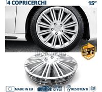 4 Copricerchi per Opel Omega A 15'' Pollici Coppette Silver 12 Razze MADE EU