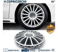 4 Copricerchi per Opel Omega A 15'' Pollici Coppette Silver 16 Razze MADE EU