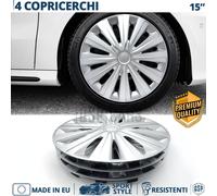 4 Copricerchi per Opel Omega B 15'' Pollici Coppette 12 Razze Silver MADE EU