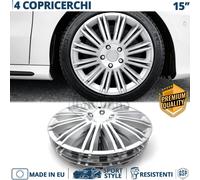 4 Copricerchi per Opel Omega B 15'' Pollici Coppette Silver 12 Razze MADE EU