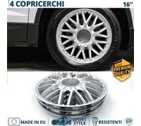 4 Copricerchi per Opel Omega B 16'' Coppette Silver 10 Razze a Y MADE in EU