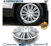 4 Copricerchi per Opel Omega B 16'' Coppette Silver con 12 Razze MADE in EU