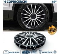 4 Copricerchi per Opel Omega B 16'' Coppette Silver e Nere 15 Razze MADE IN EU