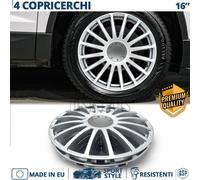 4 Copricerchi per Opel Omega B 16'' Pollici Coppette Silver 16 Razze MADE EU