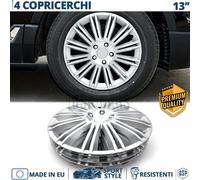 4 Copricerchi per VW Lupo 13'' Coppette Silver con 12 Razze MADE in EU