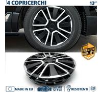 4 Copricerchi per VW Lupo 13'' Coppette Silver e Nere 15 Razze MADE EU