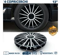 4 Copricerchi per VW Lupo 13'' Coppette Silver Nere 15 Razze MADE in EU