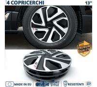 4 Copricerchi per VW Lupo 13'' Coppette Silver Nere 5 Razze MADE in EU