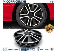 4 Copricerchi per VW Lupo 14'' Coppette 15 Razze Silver Nere MADE in EU