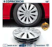 4 Copricerchi per VW Lupo 14'' Pollici Coppette 12 Razze Silver MADE EU